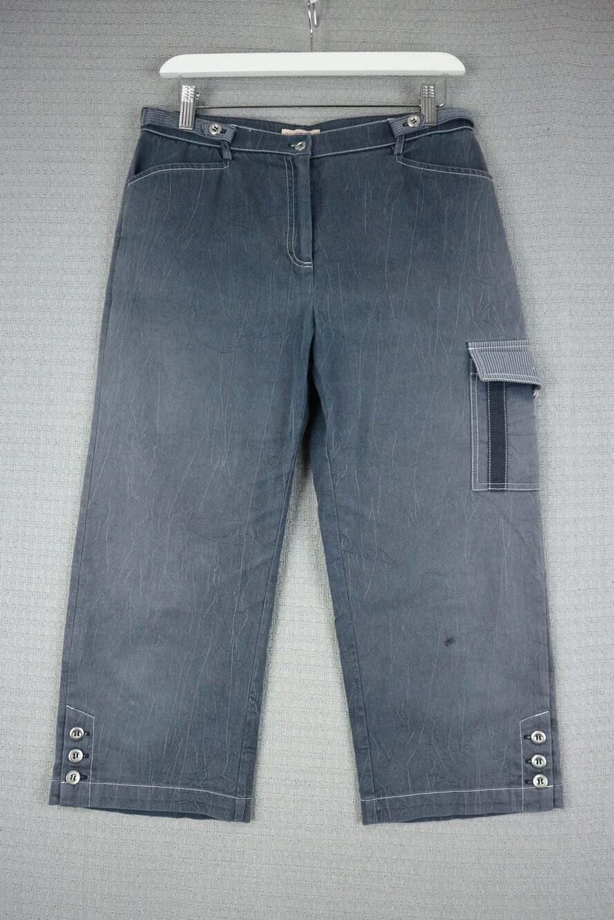 Emotions Y2K Womens Capri Pants Cropped Faded Cotton Blend